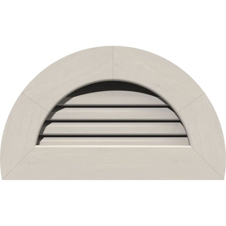 Half Round Gable Vent Functional Western Red Cedar Gable Vent W/1 X 4 Flat Trim Frame, 26W X 13H